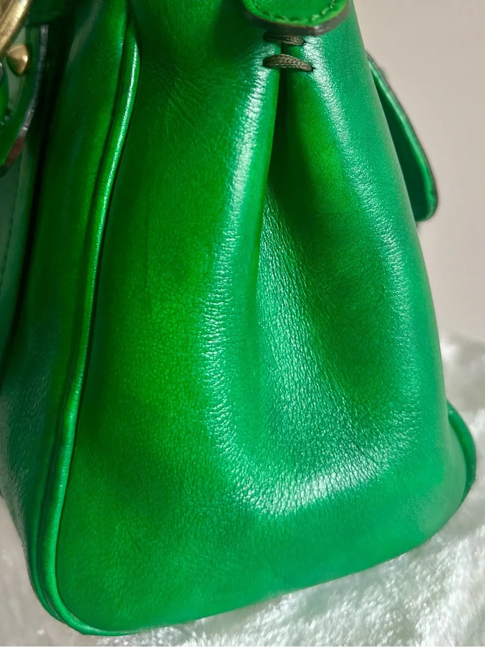 Dooney & Bourke Vintage Emerald Green Florentine Leather Satchel